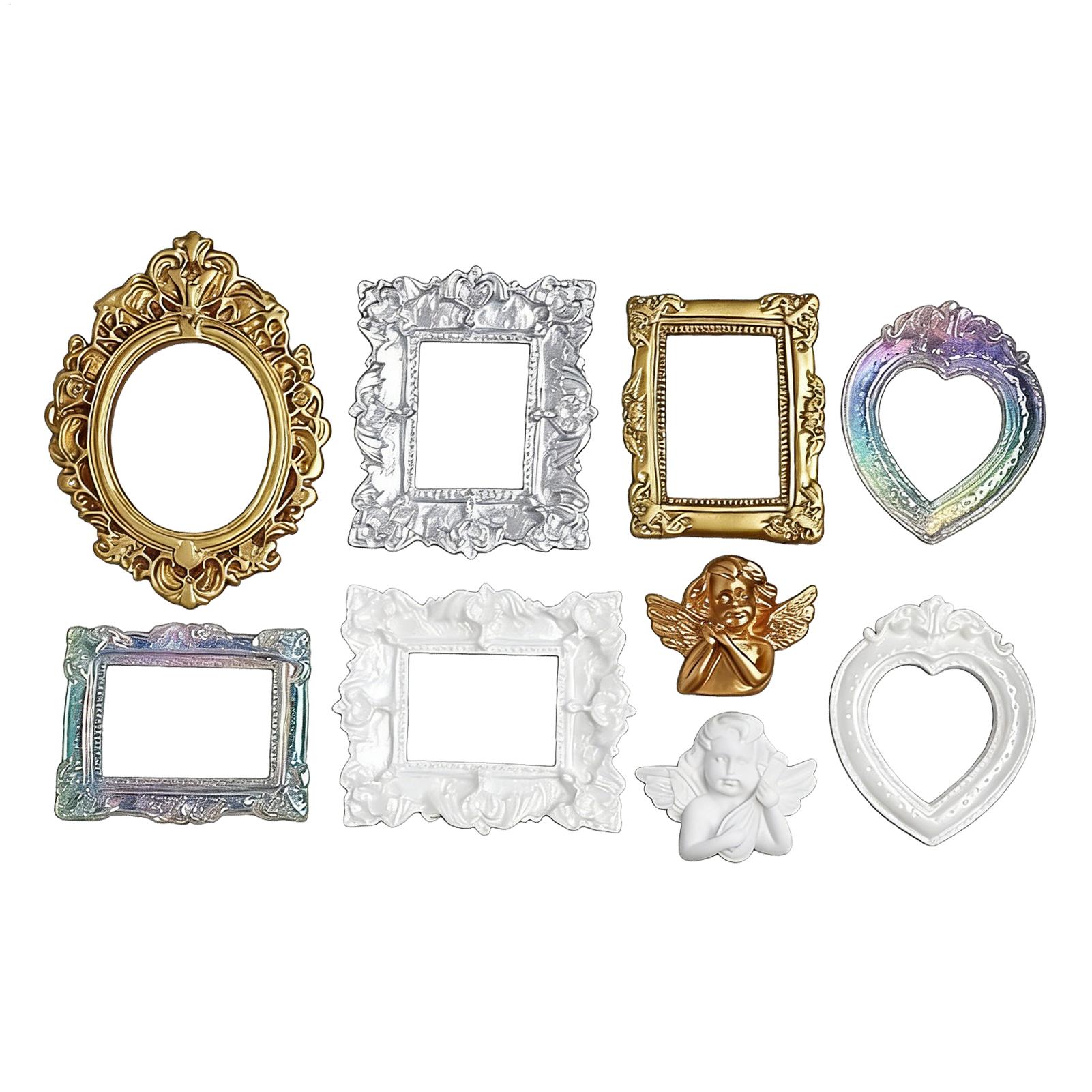 Resin Art Photo Frame - 9 Pcs Miniature Picture Frame Decor