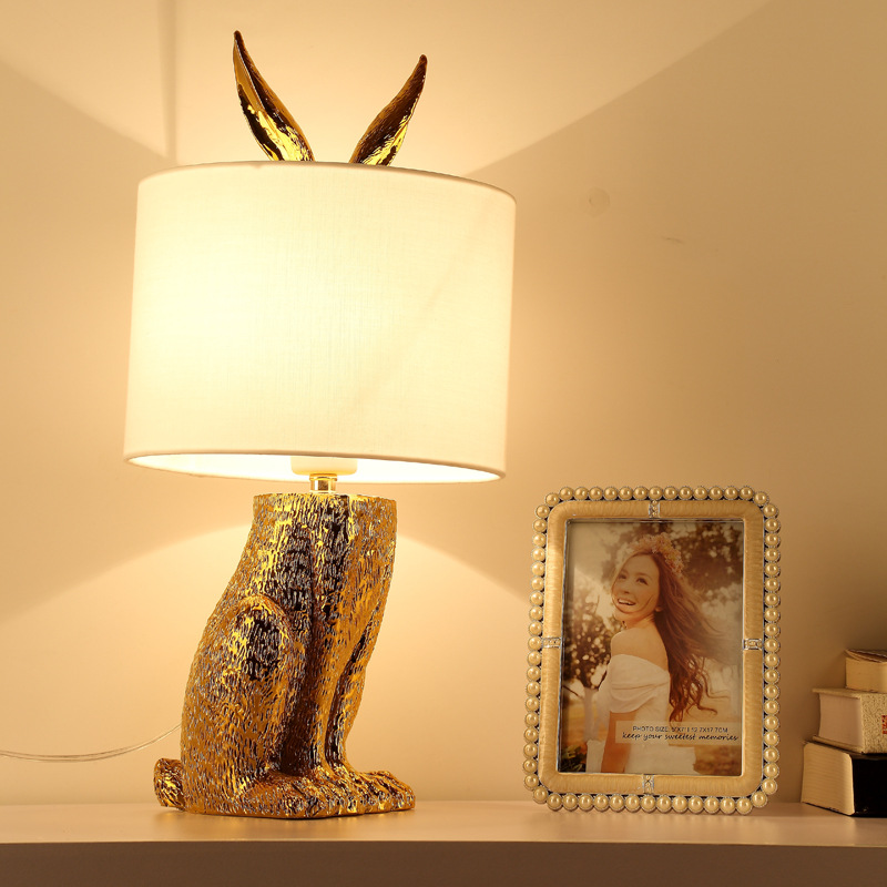 Resin Art On Floor - Creative Rabbit Shaped Desk Lamp for