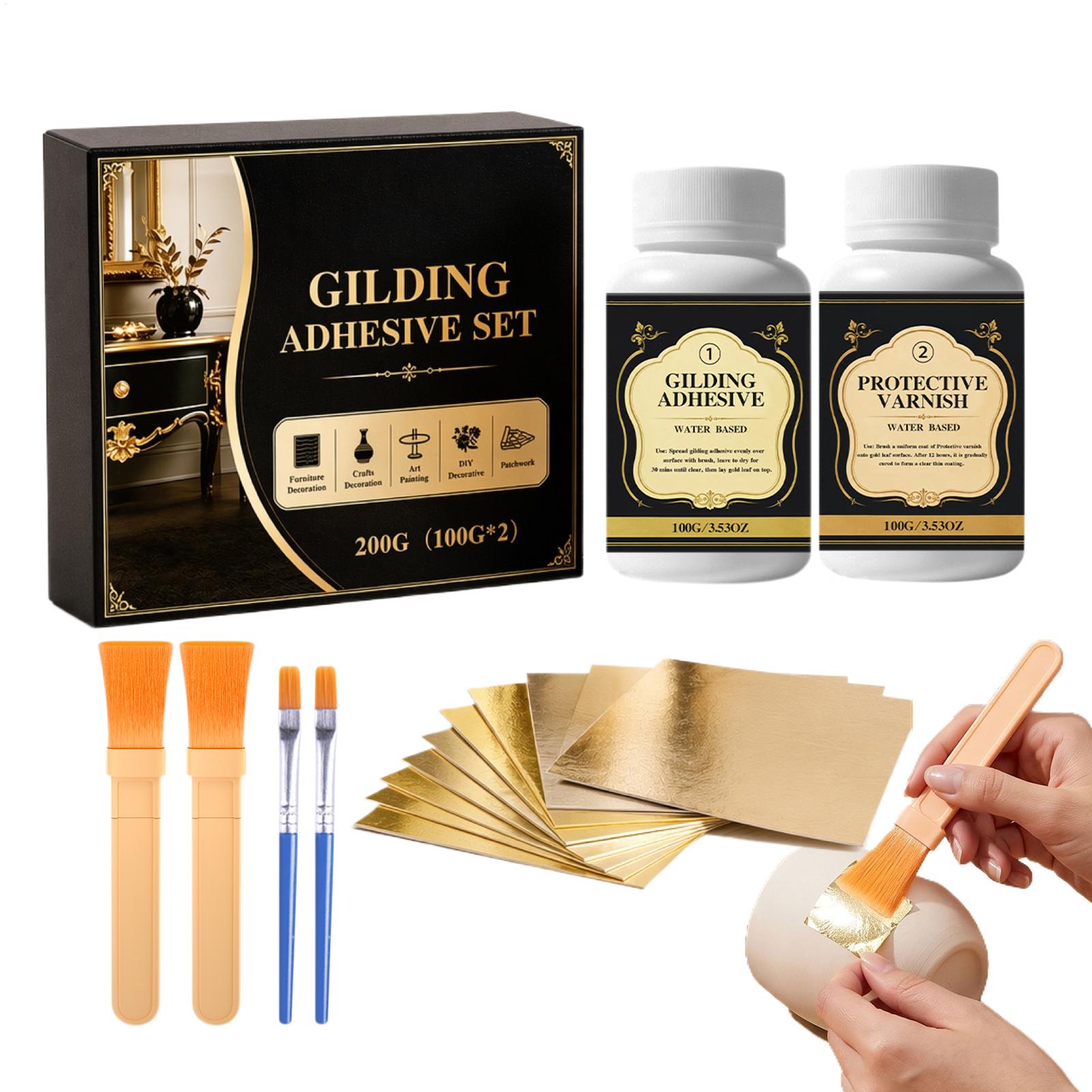 Gold Leaf Foil - NEW Gilding Adhesive Water-Based Long-Lasting DIY