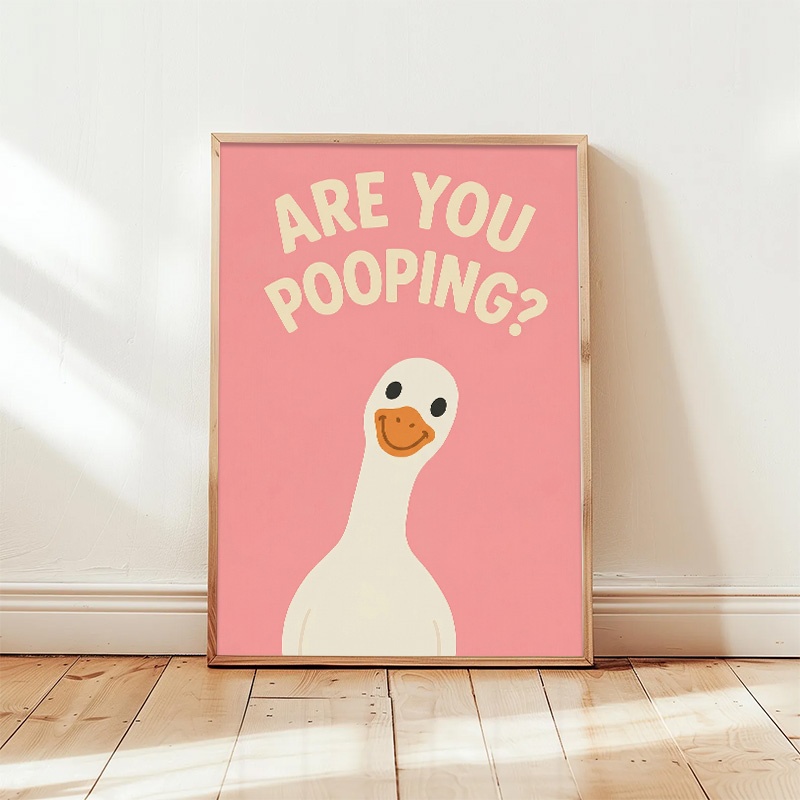 Resin Art Quote - Funny Pink Duck Bathroom Diamond Wall