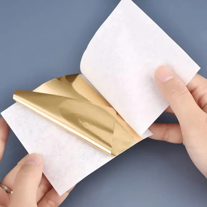 Gold Leaf Foil - 100-300pcs Imitation Gold Silver Foil Paper