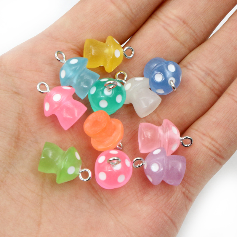 Resin Art For Kids - 10PCS 15*11.5mm Mix Cartoon 3D Mushroom