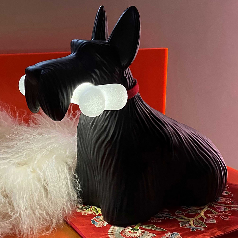 Resin Art On Floor - Scottie Table Lamp Decoration Bedroom Animal