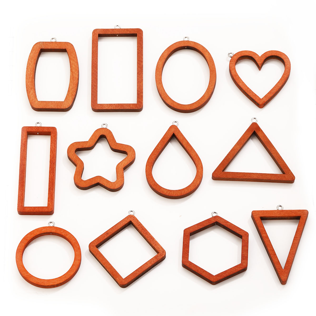 Resin Art Kits For Adults - 10PCS Triangle Rectangle Wood Geometric Charms