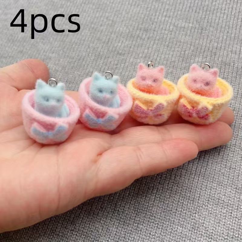 4pcs 3D plush resin cat pendan - Resin Art Kits For Adults review and price