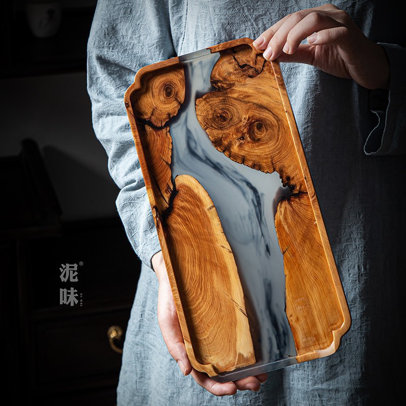 Japanese Zen Style Thuja Wood  - Resin Art Wooden Tray review and price