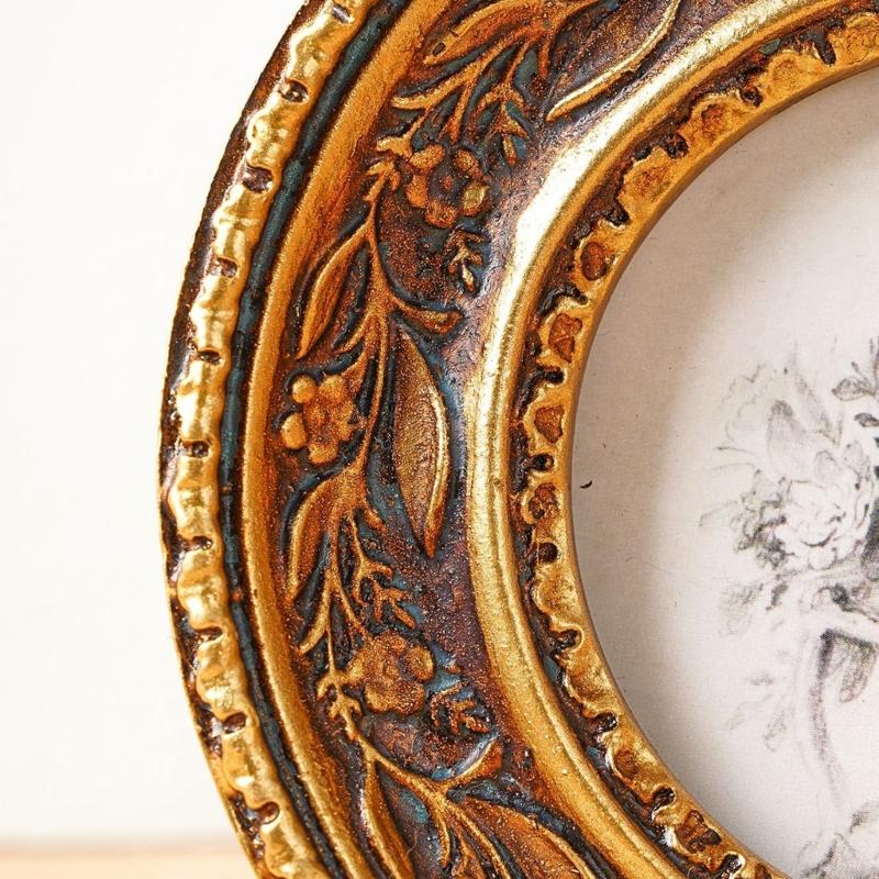 Antique Bronze Gold Round Phot - Resin Art Photo Frame review and price