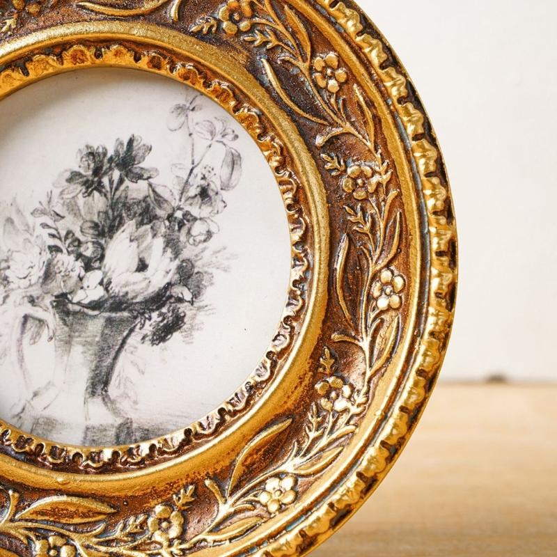 Antique Bronze Gold Round Phot - Resin Art Photo Frame review and price