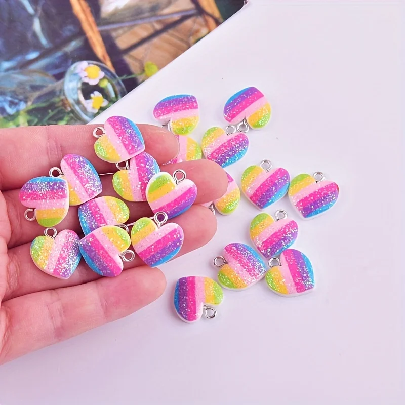 10Pcs Colorful Heart Resin Cha - Resin Art Kits For Adults review and price