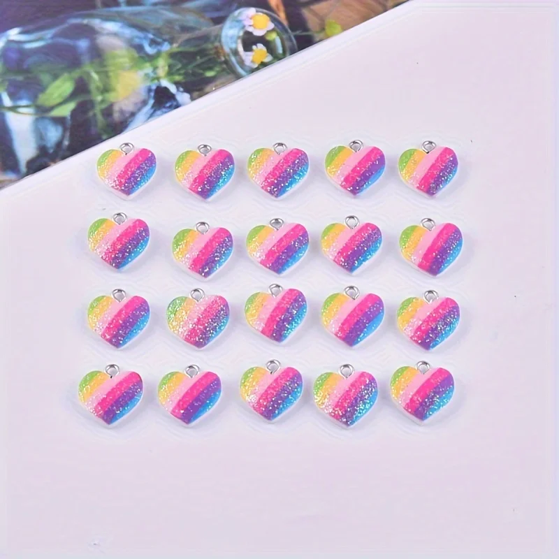 10Pcs Colorful Heart Resin Cha - Resin Art Kits For Adults review and price