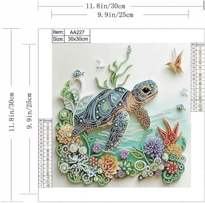 Sea Turtle Animal Diamond Pain - Resin Art Flowers review and price