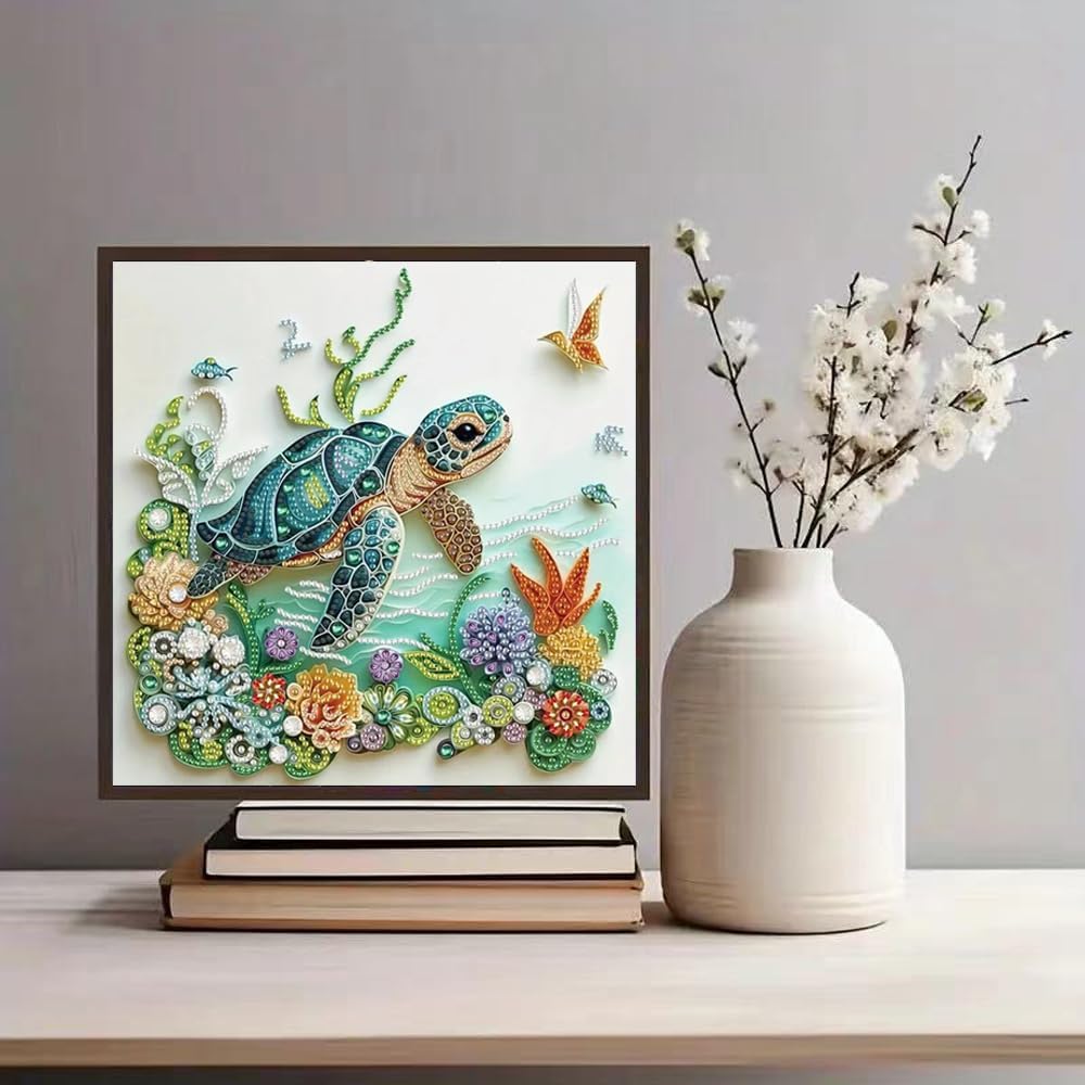 Sea Turtle Animal Diamond Pain - Resin Art Flowers review and price