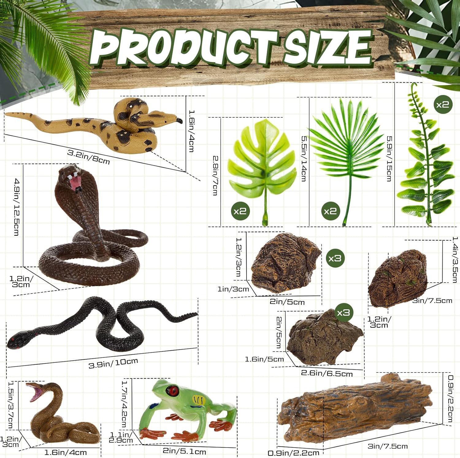 19 Pcs Snake Cake Toppers Deco - Resin Art Tree review and price
