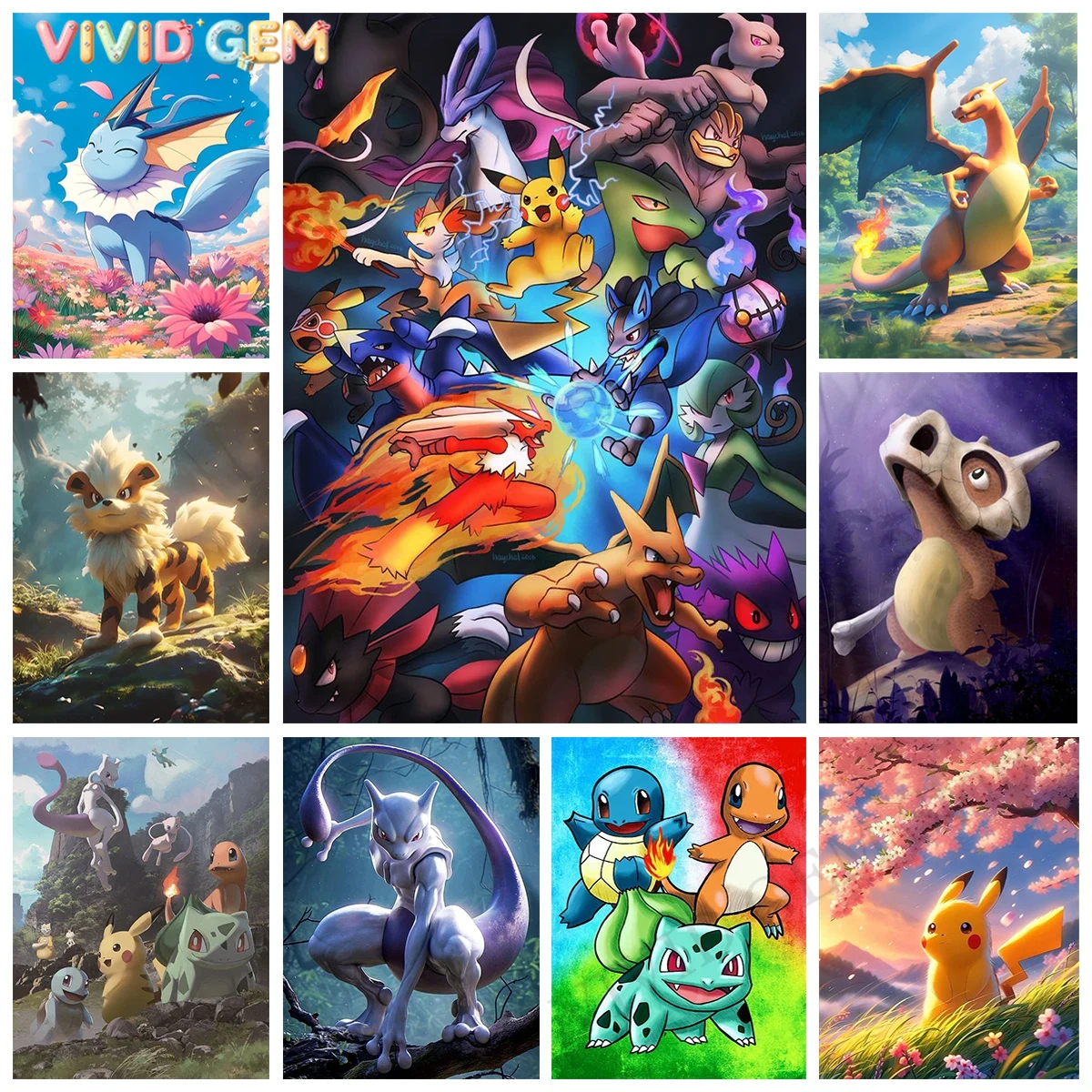 VIVID GEM New Pokemon DIY Diam - Resin Art For Kids review and price