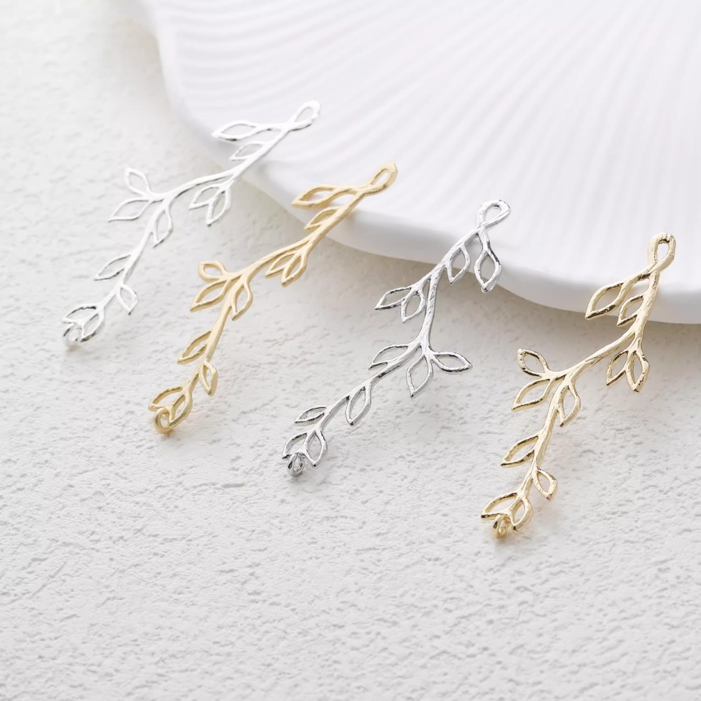 4PCS Dainty Branch Leaf Charms - Gold Leaf Foil review and price