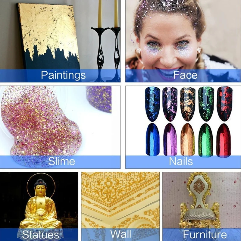 500 Sheets Imitation Gold Silv - Gold Leaf Foil review and price