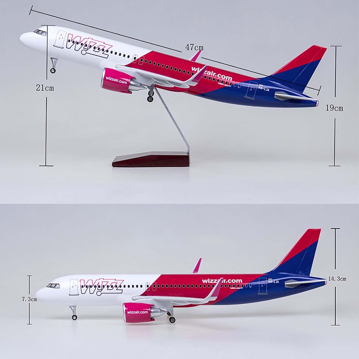 Wizzair Plane Model 47cm 1/80  - Resin Art For Kids review and price