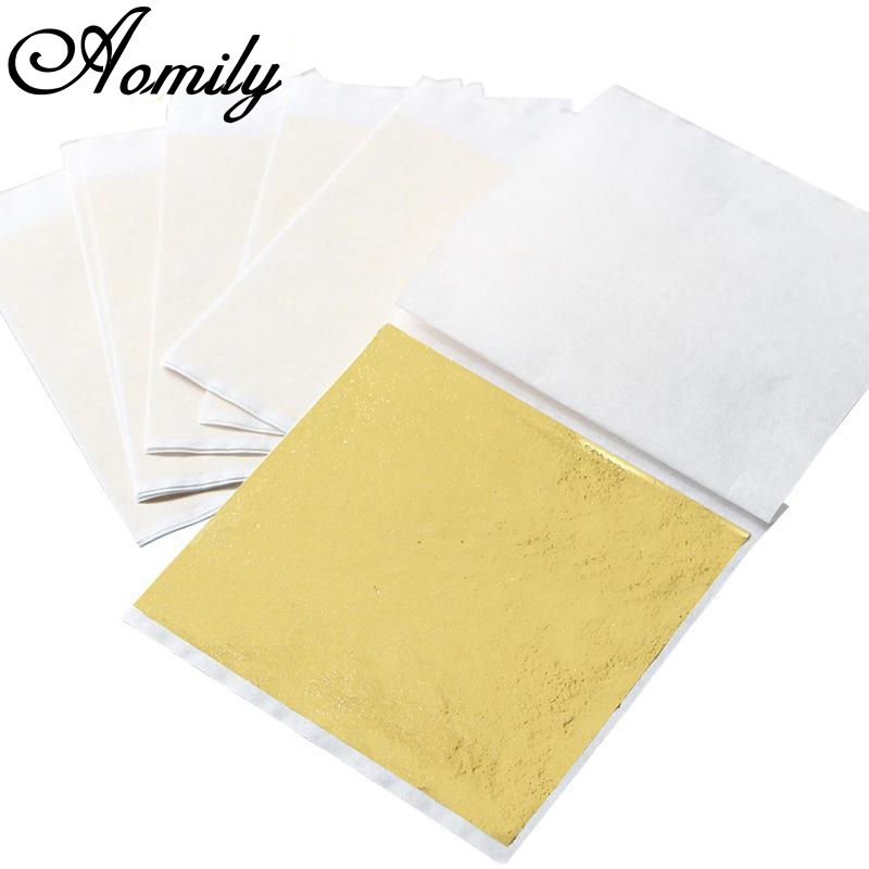 Aomily 100pcs/Set 9x9cm Practi - Gold Leaf Foil review and price