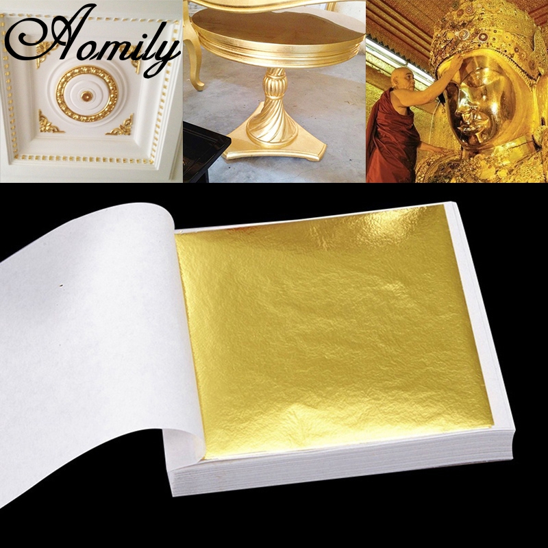 Aomily 100pcs/Set 9x9cm Practi - Gold Leaf Foil review and price